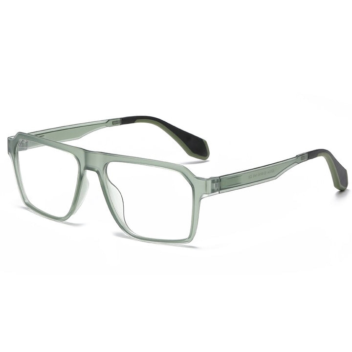 Hdcrafter Men's Full Rim Square Tr 90 Titanium Sport Eyeglasses 02004 Full Rim Hdcrafter Eyeglasses Green  