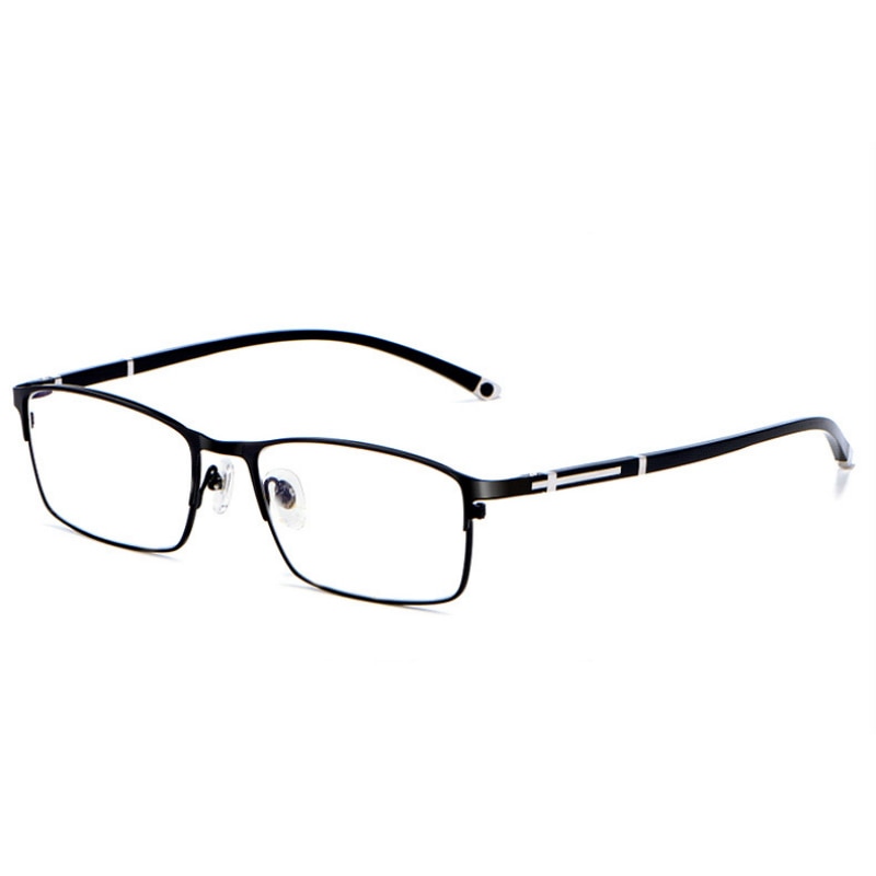 KatKani Unisex Full Rim Square Alloy Eyeglasses P9211 Full Rim KatKani Eyeglasses Full-Black  