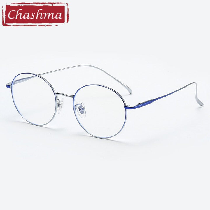 Chashma Ottica Unisex Full Rim Round Titanium Eyeglasses 093 Full Rim Chashma Ottica   