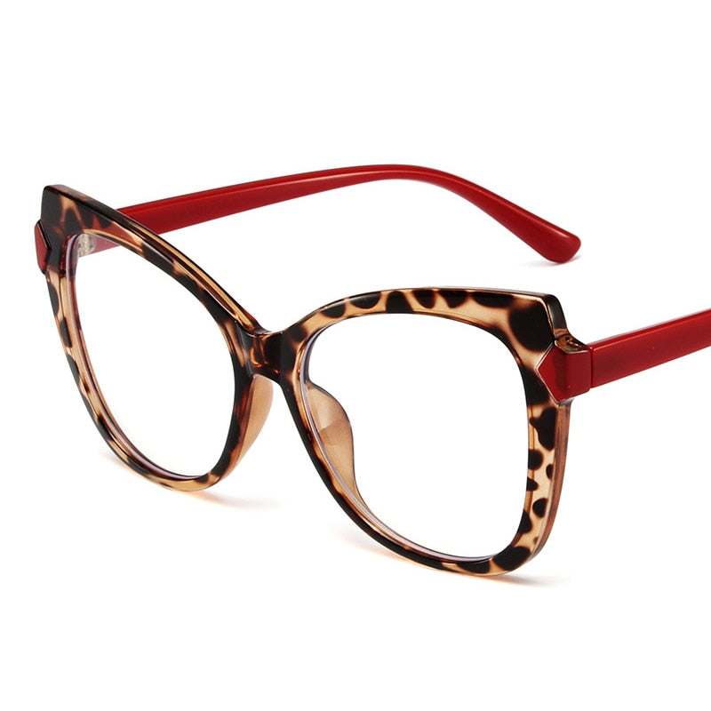 CCspace Women's Full Rim Cat Eye Tr 90 Eyeglasses 53348 Full Rim CCspace China LeopardRed 