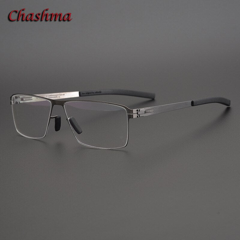 Chashma Ochki Men's Full Rim Square Alloy Eyeglasses Ic Full Rim Chashma Ochki Gray  