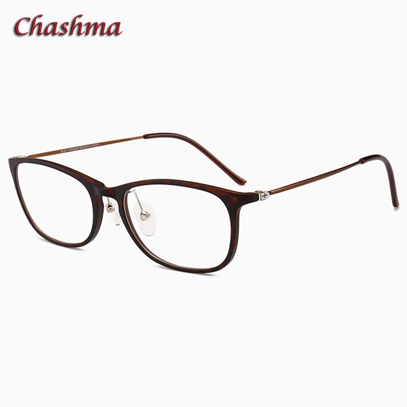 Chashma Women's Full Rim Square Ultem Resin Frame Eyeglasses 2205 Full Rim Chashma Matte Leopard  