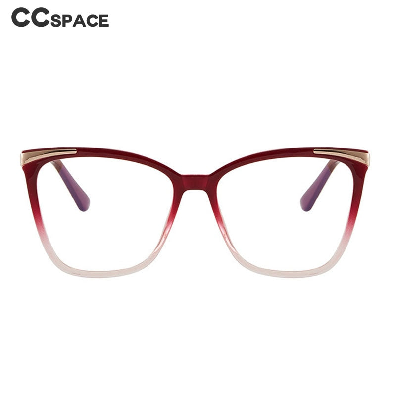 CCSpace Women's Full Rim Square Cat Eye Tr 90 Titanium Eyeglasses 55091 Full Rim CCspace   