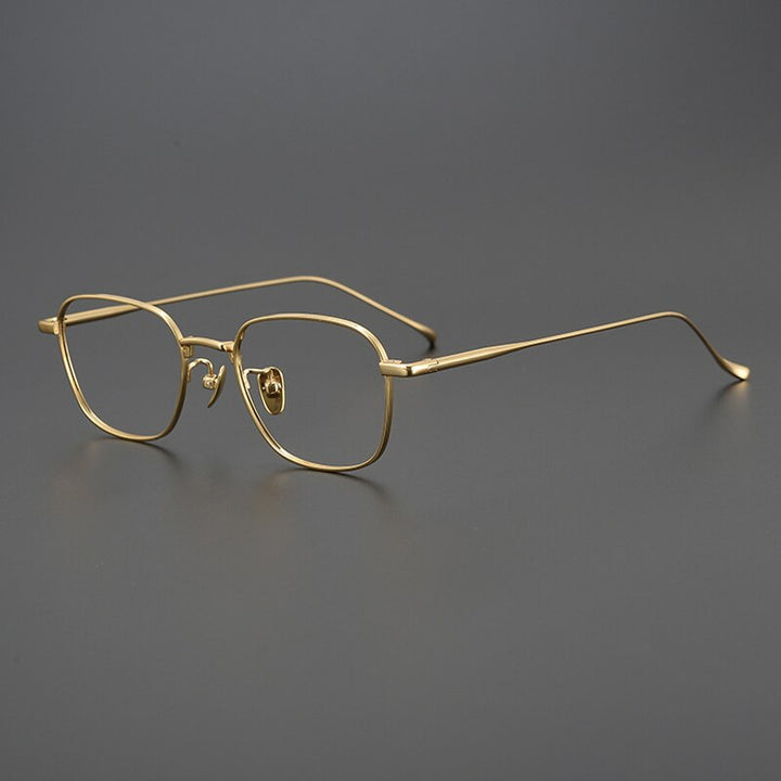 Gatenac Unisex Full Rim Square Titanium Eyeglasses Gxyj997 Full Rim Gatenac Gold  