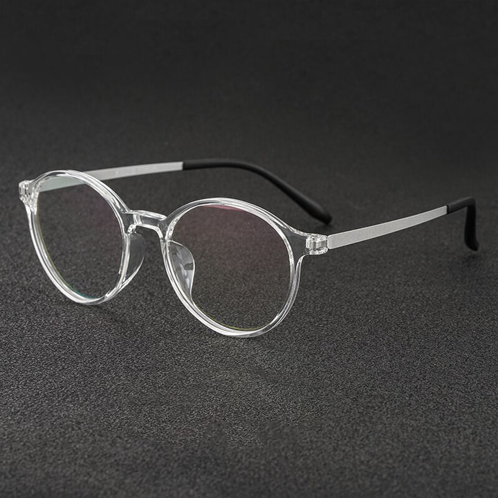 Yimaruil Men's Full Rim Round Rubber Titanium Anti-Blue Light Reading Glasses Y305 Reading Glasses Yimaruili Eyeglasses   