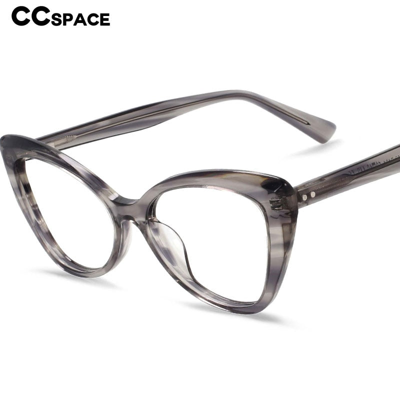 CCSpace Women's Full Rim Square Cat Eye Acetate Eyeglasses 55032 Full Rim CCspace   