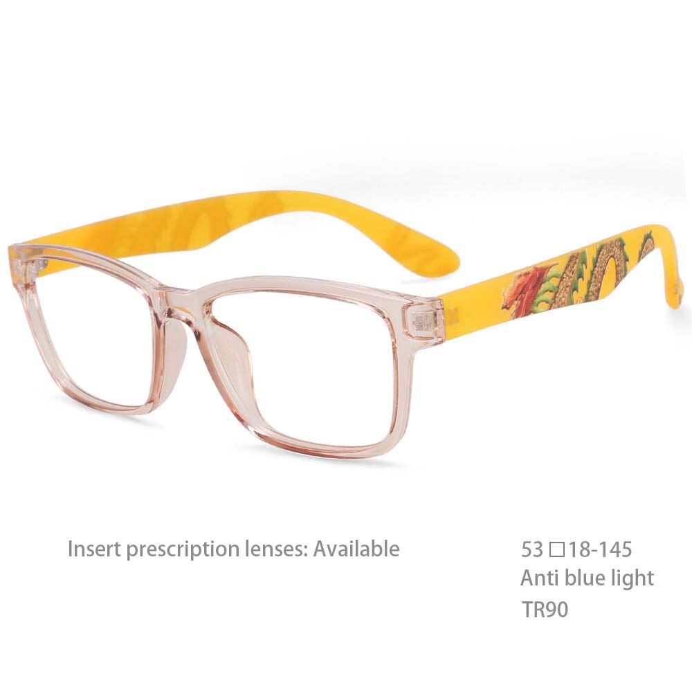 CCSpace Unisex Full Rim Rectangle Resin Frame Eyeglasses 54410 Full Rim CCspace Orange Yellow China 