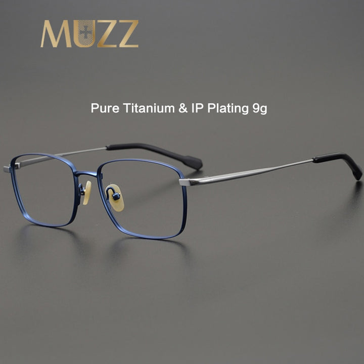 Muzz Men's Full Rim Square Titanium Eyeglasses 9041 Full Rim Muzz   