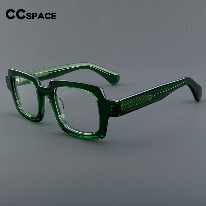 CCSpace Unisex Full Rim Square Acetate Eyeglasses 54907 Full Rim CCspace   