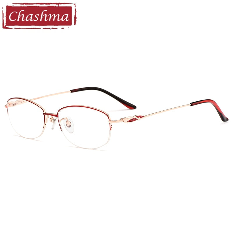 Chashma Ottica Women's Semi Rim Oval Titanium Eyeglasses 0661 Semi Rim Chashma Ottica   