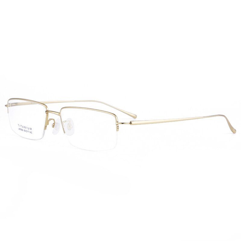 Bclear Men's Semi Rim Square Titanium Eyeglasses Lb7836 Semi Rim Bclear Gold  