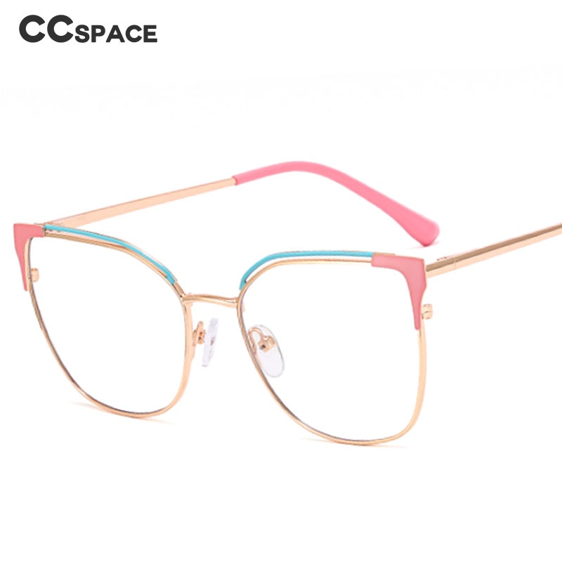 CCSpace Women's Full Rim Square Cat Eye Alloy Eyeglasses 53363 Full Rim CCspace   