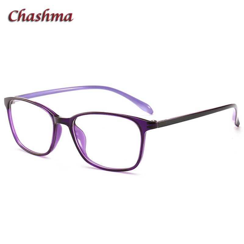 Chashma Women's Full Rim Square TR 90 Resin Titanium Frame Eyeglasses 6058 Full Rim Chashma Purple  