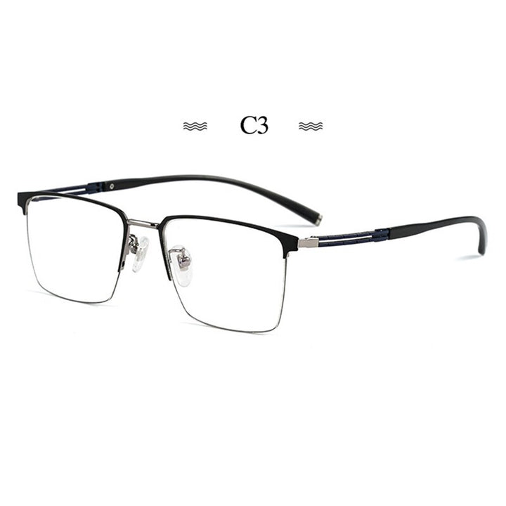 Hotochki Men's Full Rim Square Tr 90 Titanium Frame Eyeglasses T8610t Full Rim Hotochki gray  