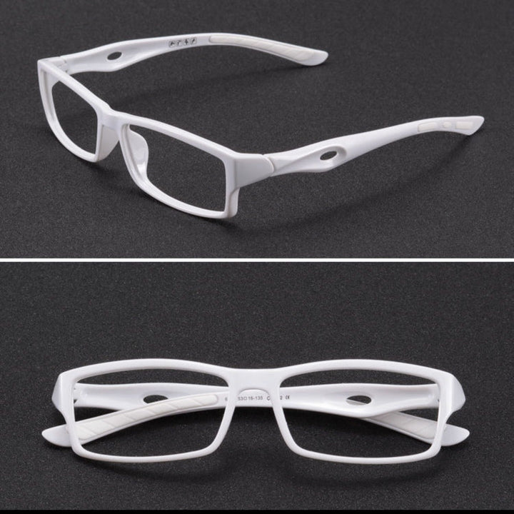 Cubojue Unisex Full Rim Square Tr 90 Titanium Photochoromic Myopic Reading Glasses Reading Glasses Cubojue no function lens 0 white white pad 