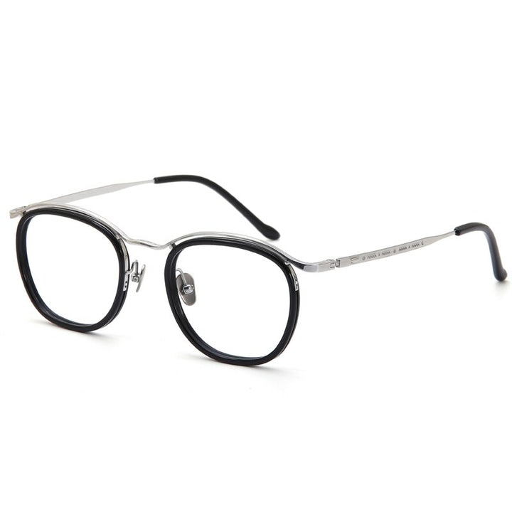 Muzz Men's Full Rim Square Titanium Acetate Eyeglasses Bradbury Full Rim Muzz C3  