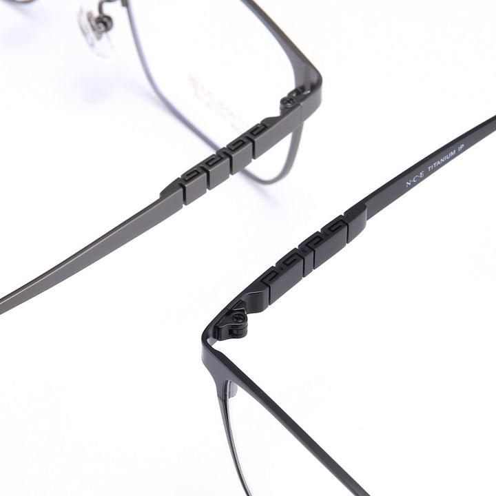 Bclear Men's Full Rim Square Titanium Eyeglasses My5008 Full Rim Bclear   