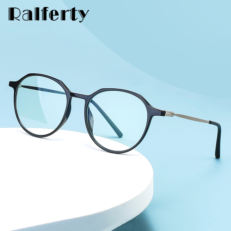Ralferty Unisex Full Rim Irregular Square Alloy Tr 90 Acetate Eyeglasses D903 Full Rim Ralferty   