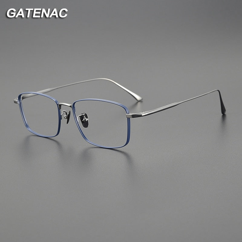 Gatenac Unisex Full Rim Square Titanium Eyeglasses Gxyj1100 Full Rim Gatenac   