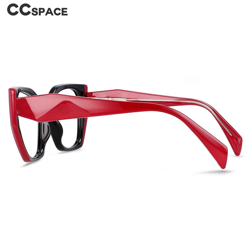 CCSpace Women's Full Rim Oversized Square Tr 90 Titanium Frame Eyeglasses 54397 Full Rim CCspace   
