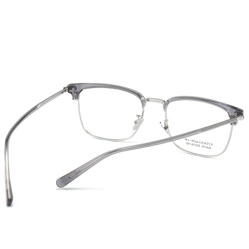 Reven Jate Unisex Full Rim Square Round Acetate Titanium Eyeglasses 6130 Full Rim Reven Jate   
