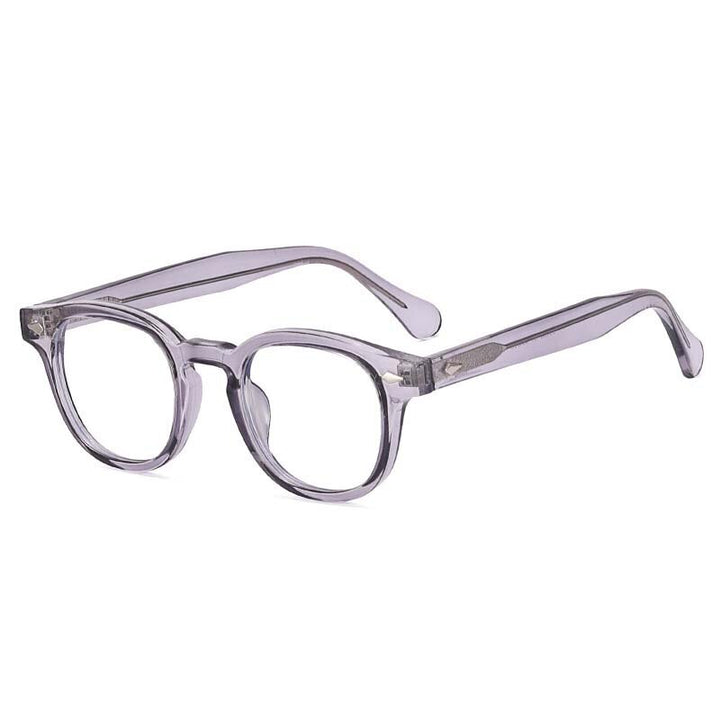 CCspace Unisex Full Rim Round Square Tr 90 Titanium Eyeglasses 54962 Full Rim CCspace China GrayPurple 