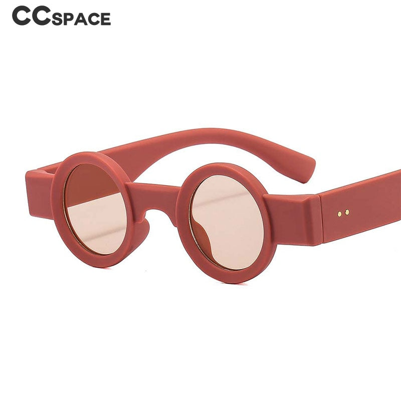 CCSpace Unisex Full Rim Small Round Acetate Punk Frame Sunglasses 54609 Sunglasses CCspace Sunglasses   