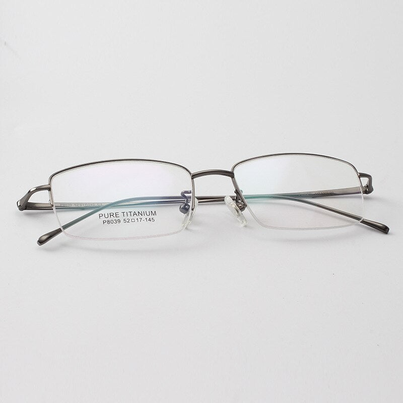 Cubojue Unisex Semi Rim Square Titanium Reading Glasses Reading Glasses Cubojue 0 Gray 
