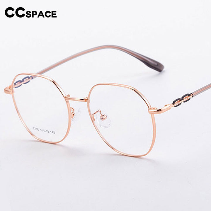 CCSpace Unisex Full Rim Polygon Alloy Eyeglasses 55714 Full Rim CCspace   