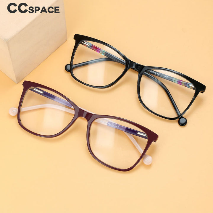 CCspace Unisex Full Rim Square Acetate Eyeglasses 55565 Full Rim CCspace   