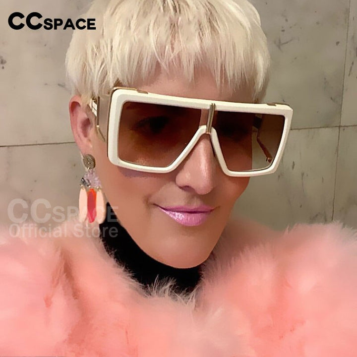 CCSpace Women's Full Rim Oversized Square Resin Double Bridge Frame Sunglasses 54222 Sunglasses CCspace Sunglasses   