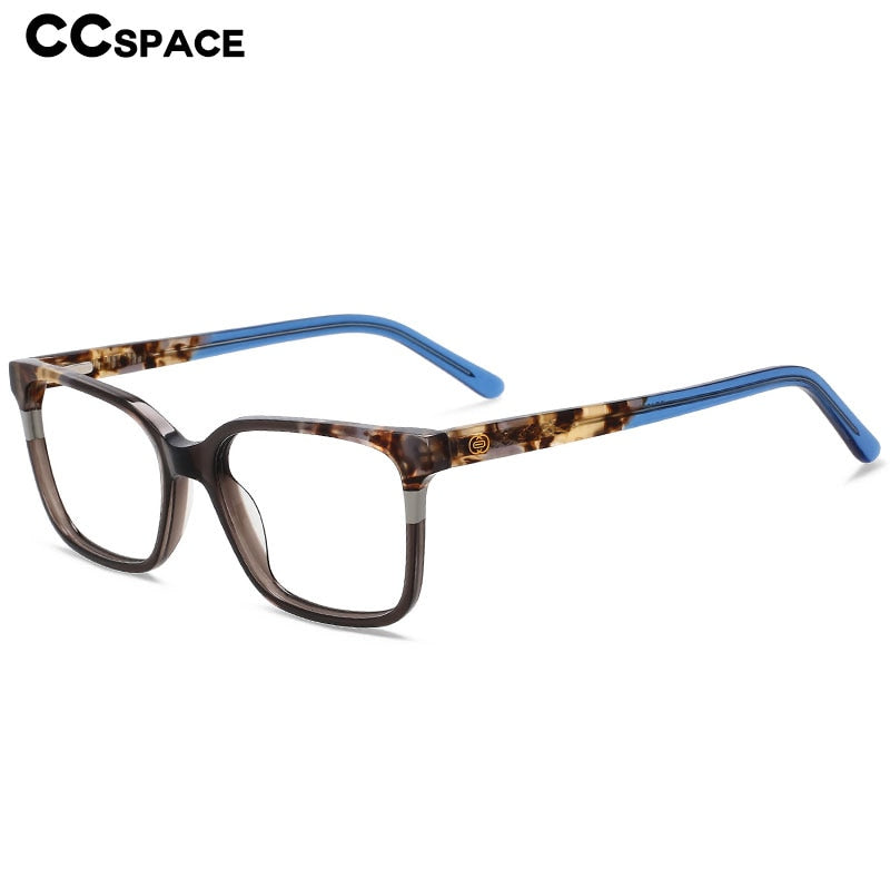 CCSpace Unisex Full Rim Square Acetate Eyeglasses 55618 Full Rim CCspace   