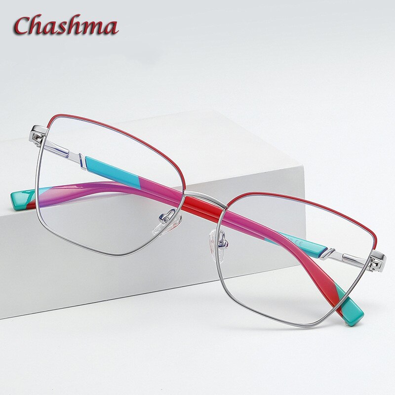 Chashma Ochki Unisex Full Rim Square Cat Eye Tr 90 Stainless Steel Eyeglasses 3016 Full Rim Chashma Ochki   