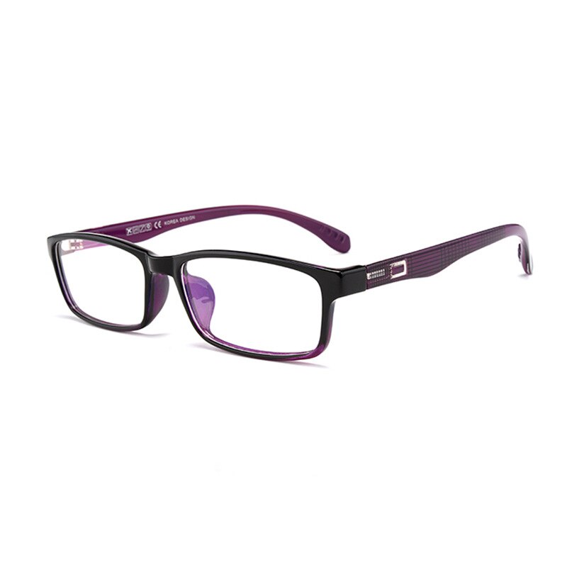 Zirosat Unisex Full Rim Square Tr 90 Eyeglasses 2300 Full Rim Zirosat purple  