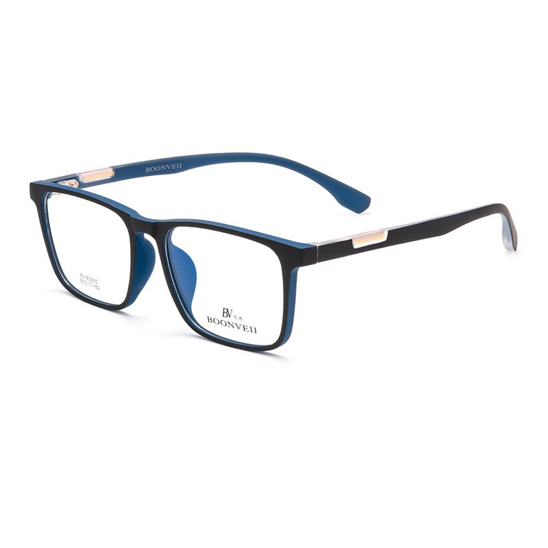 Yimaruili Men's Full Rim Large Square Tr 90 Acetate Eyeglasses Bv83005b Full Rim Yimaruili Eyeglasses Black Blue  
