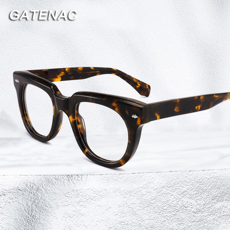 Gatenac Unisex Full Rim Square Acetate Frame Eyeglasses Gxyj774 Full Rim Gatenac   