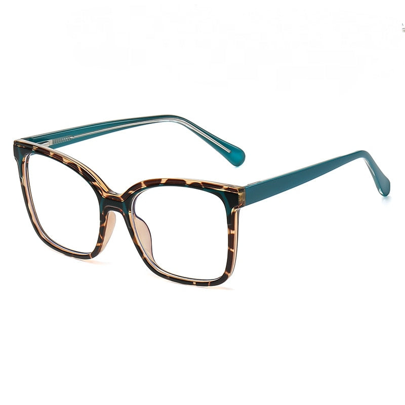 CCspace Women's Full Rim Large Square Tr 90 Alloy Eyeglasses 55388 Full Rim CCspace China YellowBlackBlue 