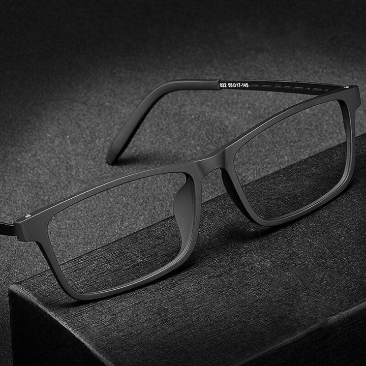 KatKani Unisex Full Rim Square Tr 90 Titanium Reading Glasses Anti Blue Light 8822t Reading Glasses KatKani Eyeglasses   