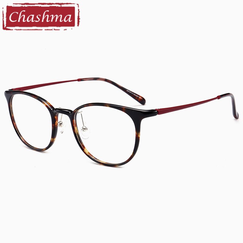 Chashma Unisex TR 90 Titanium Round Full Rim Frame Eyeglasses 90039 Full Rim Chashma Leopard  