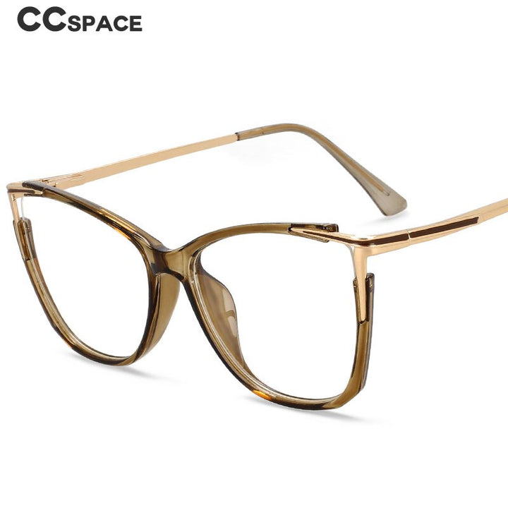 CCSpace Unisex Full Rim Square Acetate Alloy Eyeglasses 55409 Full Rim CCspace   