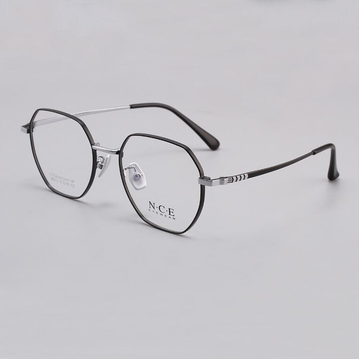 Zirosat Unisex Eyeglasses Frame Pure Titanium 88313 Frame Zirosat black-silver  