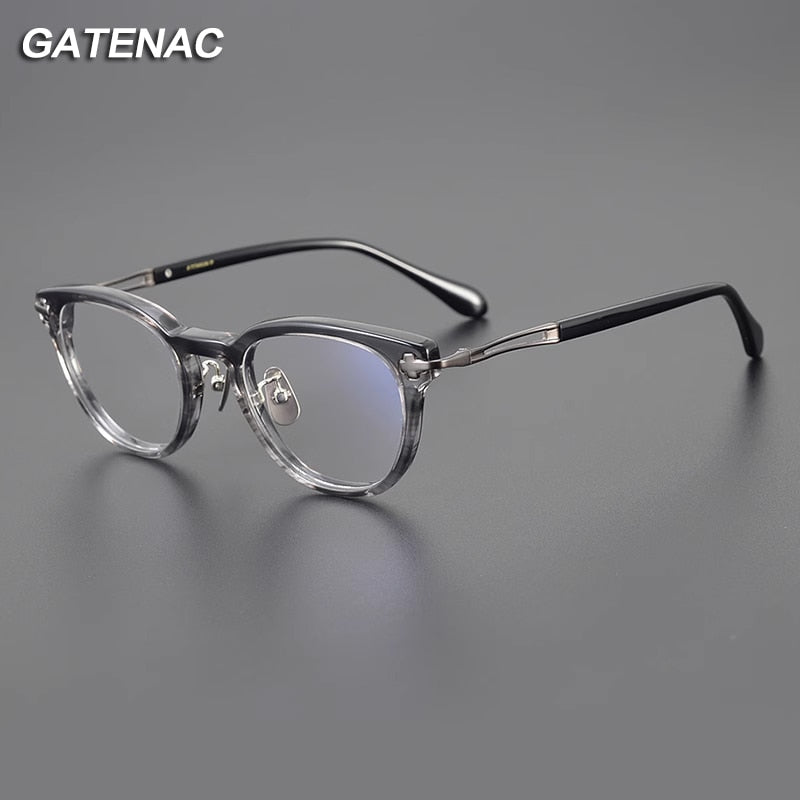 Gatenac Unisex Full Rim Square Acetate Titanium Gxyj1121 Full Rim Gatenac   