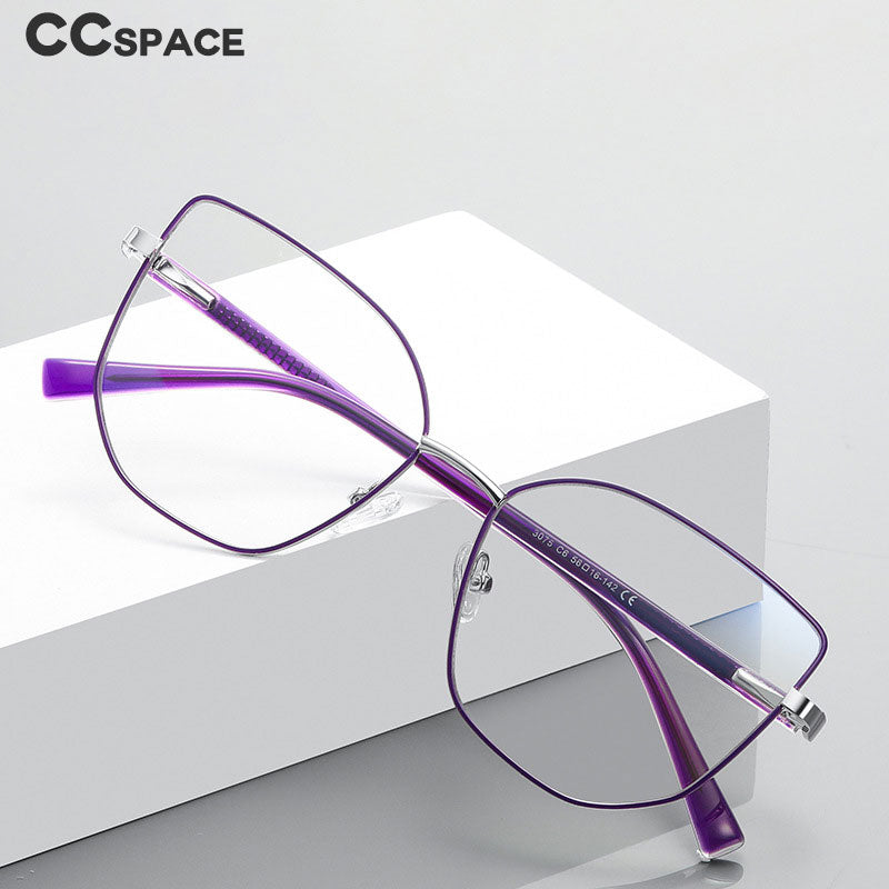 CCSpace Unisex Full Rim Square Cat Eye Alloy Eyeglasses 55710 Full Rim CCspace   