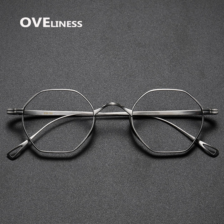 Oveliness Unisex Full Rim Irregular Round Titanium Eyeglasses Ol1y52 Full Rim Oveliness   