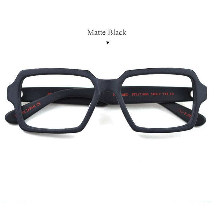 Hdcrafter Men's Full Rim Oversized Square Acetate Frame Eyeglasses Ft2171099 Full Rim Hdcrafter Eyeglasses Matte Black  