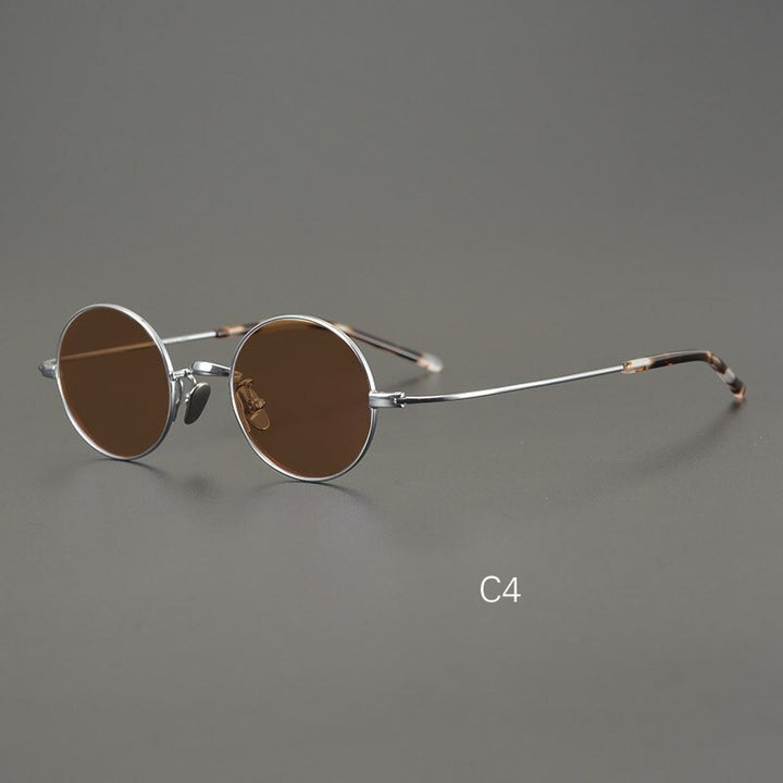 Yujo Men's Full Rim Round Titanium Polarized Sunglasses Sunglasses Yujo C4 China 