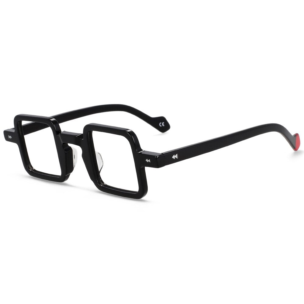 CCspace Unisex Full Rim Square Acetate Eyeglasses 55351C Full Rim CCspace Black China 