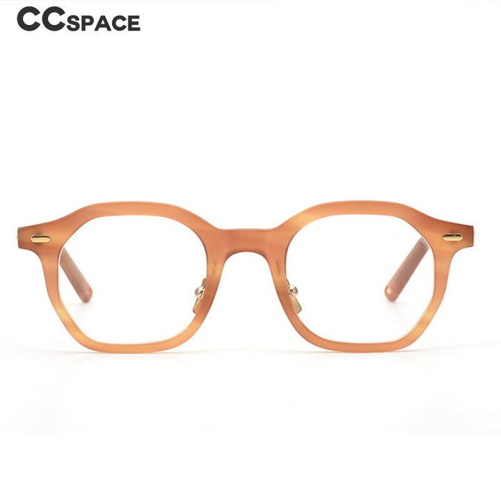 CCSpace Unisex Full Rim Irregular Square Acetate Eyeglasses 53311 Full Rim CCspace   