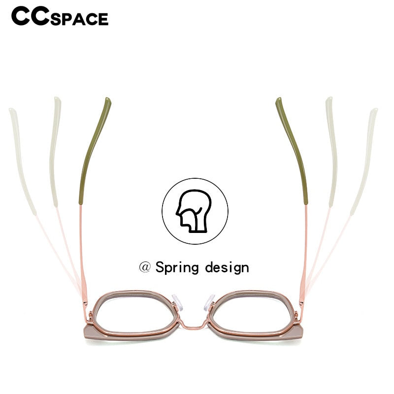 CCSpace Women's Full Rim Square Cat Eye Tr 90 Titanium Eyeglasses 53254 Full Rim CCspace   