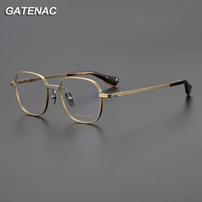 Gatenac Unisex Full Rim Square Titanium Eyeglasses Gxyj1086 Full Rim Gatenac   